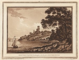 Benton Castle, Looking down the Reach to Milford Haven by Paul Sandby