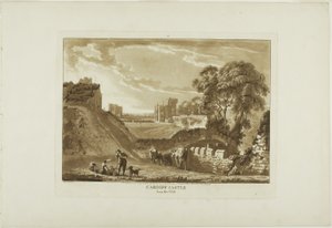 Cardiff Castle from the West, plate two from Twelve Views in Wales