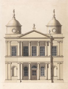 Design for a Church. Elevation of West Front by Paul Sandby