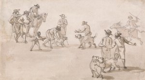 Group of Figures: A Dogfight by Paul Sandby