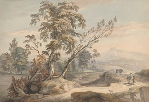 Italianate Landscape with Travellers by Paul Sandby