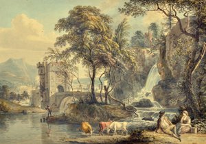 Landscape with a Waterfall by Paul Sandby