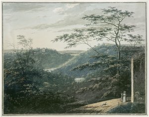 Landscape with Waterfall and Temple by Paul Sandby