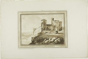 Manerbawr Castle in Pembroke Shire, from Twelve Views in Aquatinta from Drawings taken on the Spot in South Wales by Paul Sandby