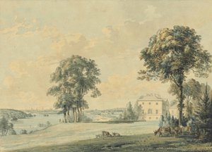 View of Nuneham House, Nuneham Courtenay, the Spires of Oxford Beyond