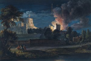 Windsor Castle from Datchet Lane on a Rejoicing Night, 1768 by Paul Sandby