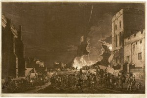 Windsor Castle from the Lower Court on the Fifth of November—Fireworks by Paul Sandby