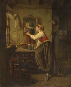 Woman and Child Before a Mirror