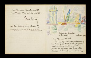Autograph Letter to Claude Monet