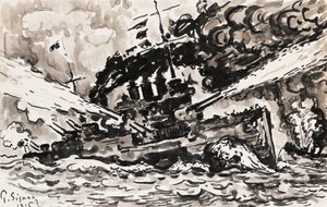 Battleship Fighting by Paul Signac