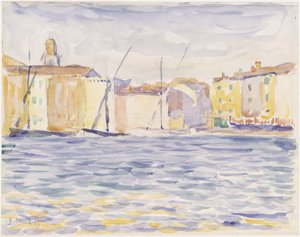 Houses at a Landing Place in the South by Paul Signac