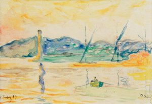 Harbor Entrance of Saint-Tropez at Sunset by Paul Signac