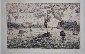 Seine with Steamers by Paul Signac