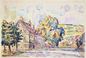 Street with a Frame House in Normandy, c1925 by Paul Signac