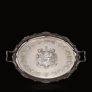 George III Tea Tray with Heraldic Engraving