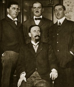 Francisco Madero and three of his sons, Gustavo, Gabriel and Evaristo, at the Astor Hotel, New York, March 1911 by Paul Thompson