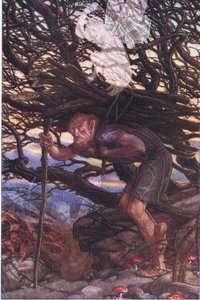 And yet I needs must curse, illustration from The Tempest, 1908 by Paul Vincent Woodroffe