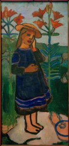Elsbeth between Fire Lilies by Paula Modersohn Becker