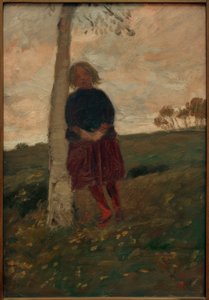 Girl by the Birch Trunk (also: Girl by the Tree) by Paula Modersohn Becker