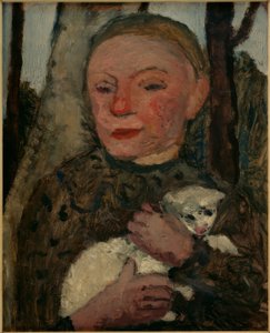 Girl with Lamb (Bust of a Girl with Lamb in Arm)