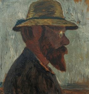 Otto Modersohn with Straw Hat in Profile to the Right by Paula Modersohn Becker