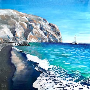 Black Sand Beach Cliffs by Pauline Wegman | Key and Sea Creative