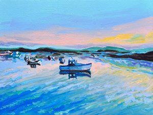 Colorful Boats Calm Water