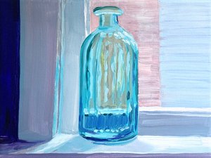 Turquoise Bottle In Light