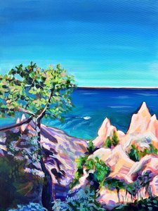 Vibrant Ocean Cliffs