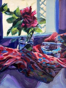 Vibrant Rose Window Still Life by Pauline Wegman | Key and Sea Creative
