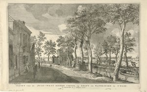 View of the Southwest Inner Canal (South Wall) in The Hague (Eight Views in The Hague) by Paulus Constantijn la Fargue