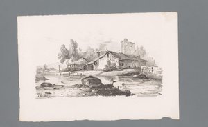 View of a House by a River