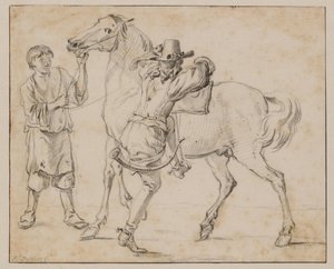 A Man Mounting His Horse by Paulus Potter