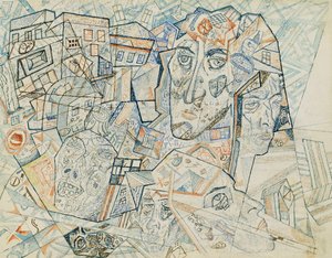 Faces in the City, c.1925 by Pawel Nikolajewitsch Filonow