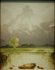 Mount Stetind with a Birch by Peder Balke