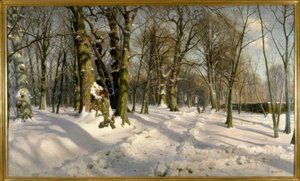 Snowy Winter Forest in Sunlight by Peder Monsted
