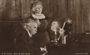 Edvard and Nina Grieg at the piano by Peder Severin Krøyer