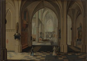Interior of an Imaginary Gothic Church, Looking East by Peeter Neeffs (I)