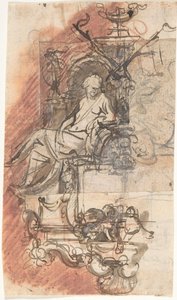 Design for a Sepulchral Monument with a Seated Female Figure by Peeter Verbrugghen II