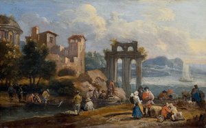 Figures in a Landscape Resting Near a Ruin by Peeter or Pieter Bout