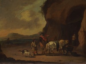 Horsemen Halted on a Mountain Pass