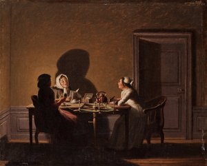 Reading by Candlelight by Pehr Hillestroem by Pehr Hilleström