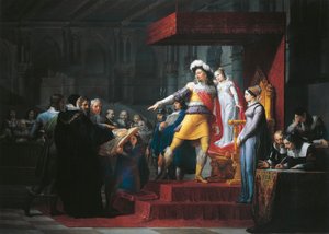 Gustavus II Adolphus Vasa imposing oath of allegiance to his daughter Cristina, by Pelagius Pelagi