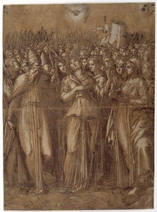 St Ursula with the martyred virgins by Pellegrino (c.1460 1523) Aretusi