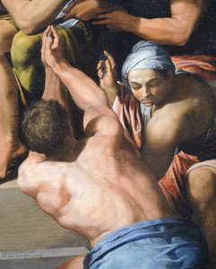 Man with his upper torso nude (detail)