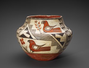 Jar (Olla) with Parrots by People Acoma