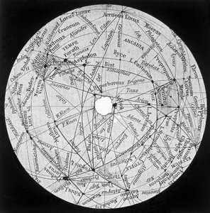 Mars: canals and oasis according to the map of P. Lowell - in “The Sky”, by Alphonse Berget, Larousse