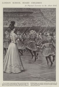 London School Board children at physical exercises in the Albert Hall by Percy F.S. (after) Spence