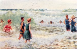 Surf Bathing, Shooting the Breakers by Percy F.S. (after) Spence