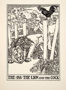 The Ass, the Lion and the Cock, from A Hundred Fables of Aesop by Percy J. Billingshurst